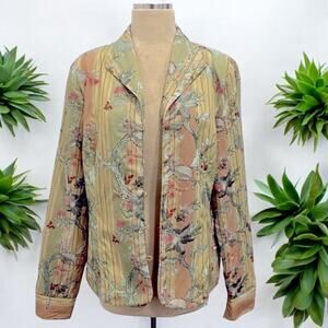 VTG Floral Embroidered Foliage Jacket Boho Cottagecore
